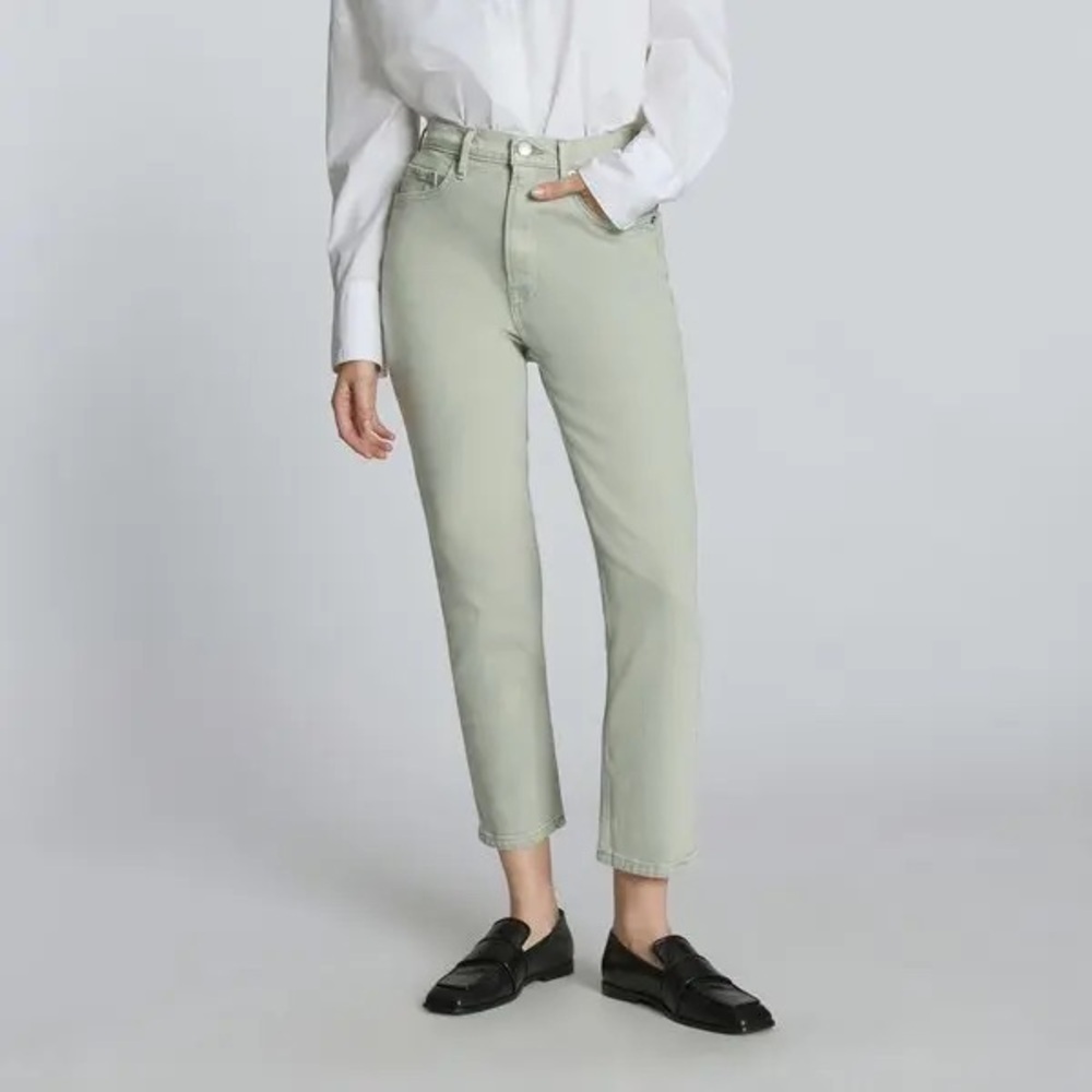 Everlane The Original Cheeky Jean high rise cropped straight leg aqua gray 27